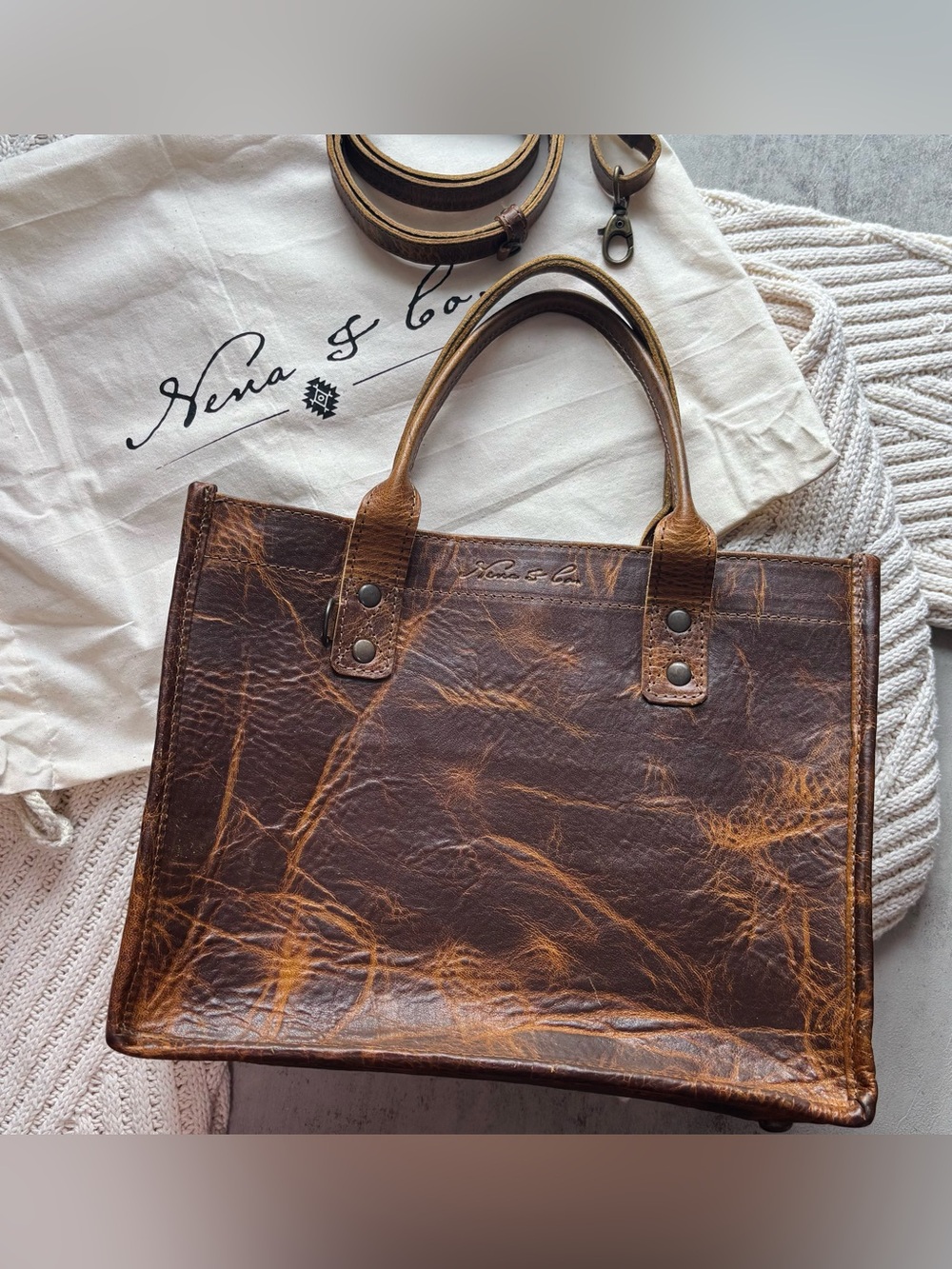 Nena & Co. Wrangler Leather Medium Travel Tote